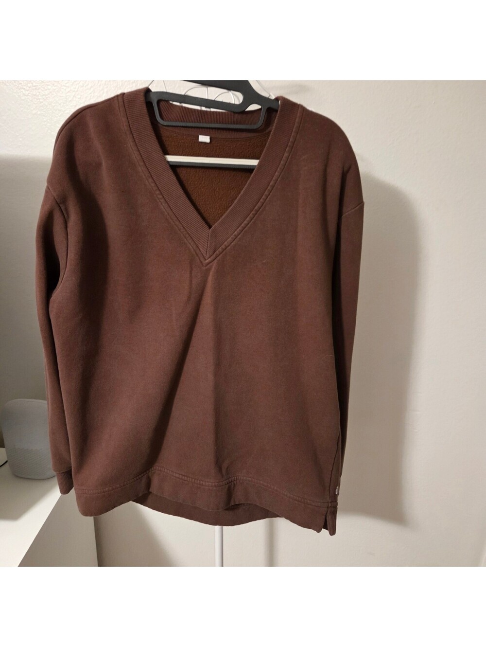 Zella Brown V-Neck Pullover Sweatshirt Size S